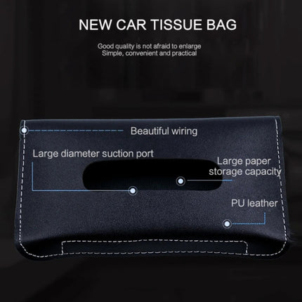 Car Armrest Box Sun Visor Hanging Leather Tissue Box, Black, Pink, Blue, Beige