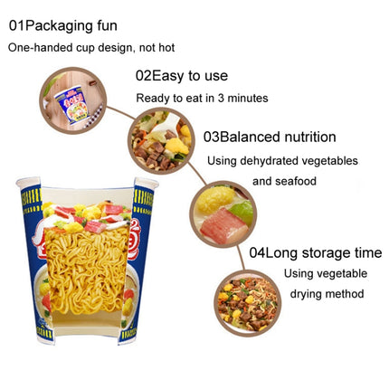 NISSIN Instant Cup Noodles Midnight Snack Bucket Convenient Noodles, Pork Bone Soup, Tom Yum Kung, Seafood, Spicy Beef, Species Beef, Curry Beef, Shrimp, Barbecue Pork, Curry Seafood, XO Sauce Seafood, Shiitake Mushroom Chicken, Red Seafood Shrimp Soup