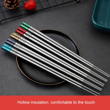 Food Grade 316 Stainless Steel Chopsticks Hotel Household Non-Slip Anti-Scald Chopsticks