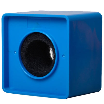 Micrófono para entrevistas, logotipo de la estación de bandera, cuadrado negro, cuadrado naranja, cuadrado azul, triangular negro, triangular naranja, triangular azul