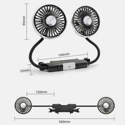 Car Double-head Hose Seat Fan with Light, F310