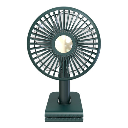 Car Clip-On Rechargeable Electric Oscillating Head Fan With Light