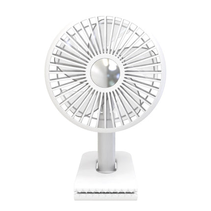 Car Clip-On Rechargeable Electric Oscillating Head Fan With Light