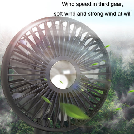 Car Clip-On Rechargeable Electric Oscillating Head Fan With Light
