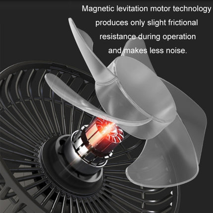 Car Clip-On Rechargeable Electric Oscillating Head Fan With Light