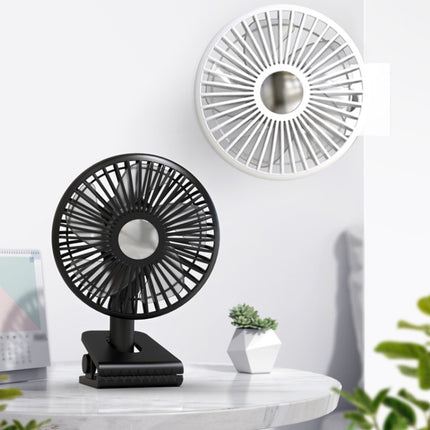 Car Clip-On Rechargeable Electric Oscillating Head Fan With Light
