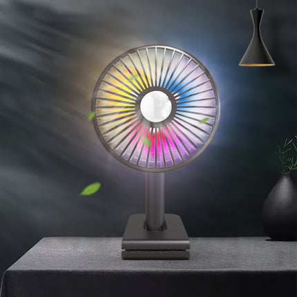 Car Clip-On Rechargeable Electric Oscillating Head Fan With Light