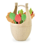 16pcs Fruit Forks + 1pc Barrel / Beige