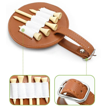 Leather Outdoor Waist Hanging Golf Spike Insert Pocket Storage Bag, Double-sided Black, Double-sided Brown, Single-sided Black, Single-sided Brown