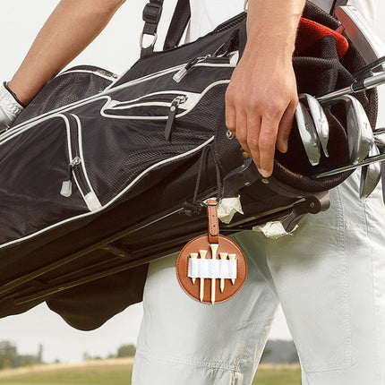 Leather Outdoor Waist Hanging Golf Spike Insert Pocket Storage Bag, Double-sided Black, Double-sided Brown, Single-sided Black, Single-sided Brown