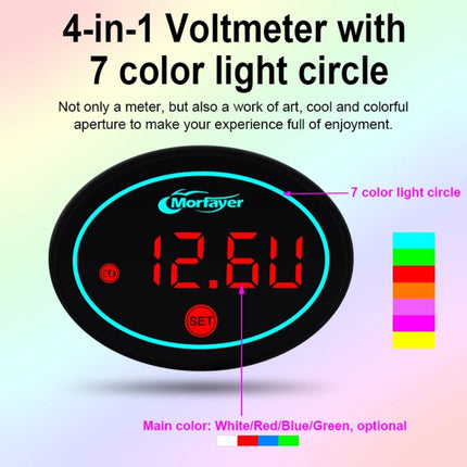 Morfayer Locomotive Multi-function Voltmeter, Red, Voltmeter Function, 2 in 1, 4 in 1, 4 in 1 With 7 Color Aperture