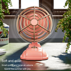 Mini Office Desktop Silent Electrical Fan Desktop Outdoor USB Retro Fan