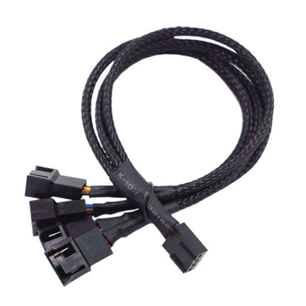 Computer PWM Temperature Control Cooling Fan Extension Cable Chassis HUB Connector, 0.27m