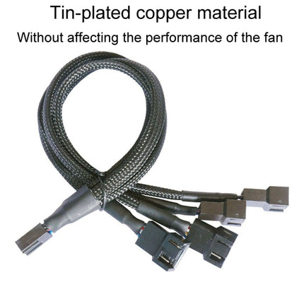 Computer PWM Temperature Control Cooling Fan Extension Cable Chassis HUB Connector, 0.27m