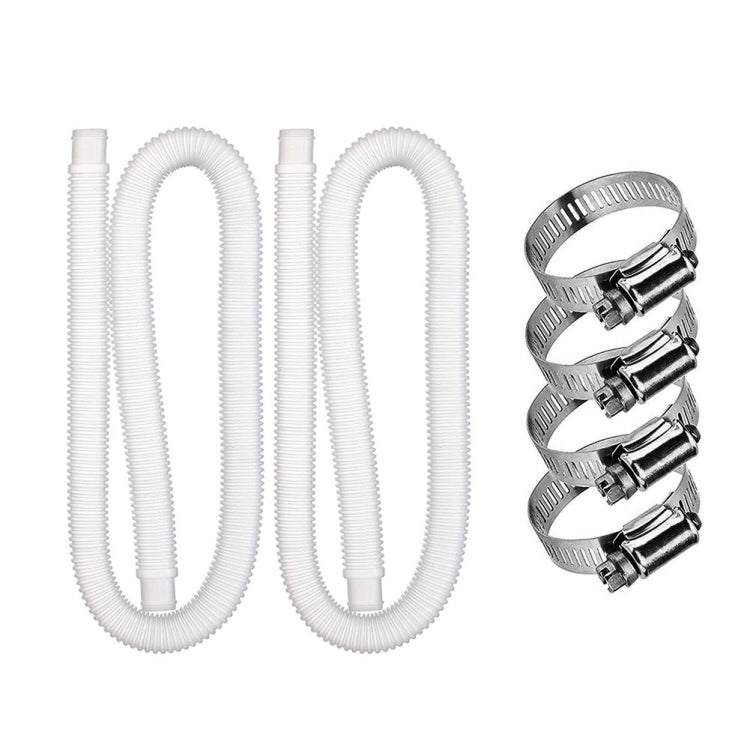 For Intex Swimming Pool Filter Pump Replacement, 1 Hose 2 Clamps, 2 Hoses 4 Clamps, 1 Hose 2 Clamps Blue, 2 Hoses 4 Clamps Blue