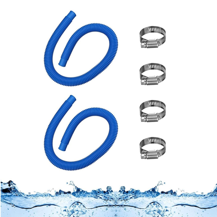 For Intex Swimming Pool Filter Pump Replacement, 1 Hose 2 Clamps, 2 Hoses 4 Clamps, 1 Hose 2 Clamps Blue, 2 Hoses 4 Clamps Blue