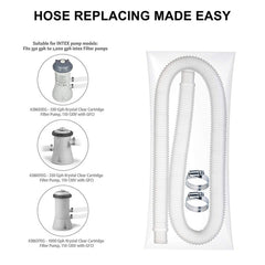 For Intex Swimming Pool Filter Pump Replacement, 1 Hose 2 Clamps, 2 Hoses 4 Clamps, 1 Hose 2 Clamps Blue, 2 Hoses 4 Clamps Blue