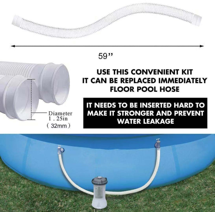 For Intex Swimming Pool Filter Pump Replacement, 1 Hose 2 Clamps, 2 Hoses 4 Clamps, 1 Hose 2 Clamps Blue, 2 Hoses 4 Clamps Blue