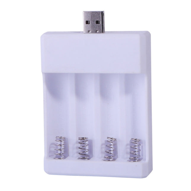 Fast USB 4 Slot Battery Charger AA/AAA Rechargeable Battery Universal Four Slot Charging Box, Directly Plug-in, With Cable