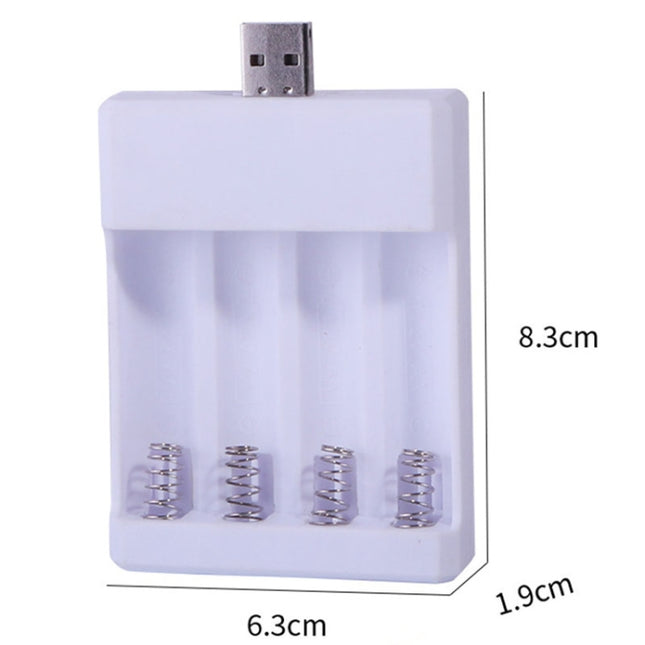 Fast USB 4 Slot Battery Charger AA/AAA Rechargeable Battery Universal Four Slot Charging Box, Directly Plug-in, With Cable
