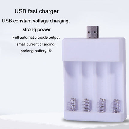 Fast USB 4 Slot Battery Charger AA/AAA Rechargeable Battery Universal Four Slot Charging Box, Directly Plug-in, With Cable