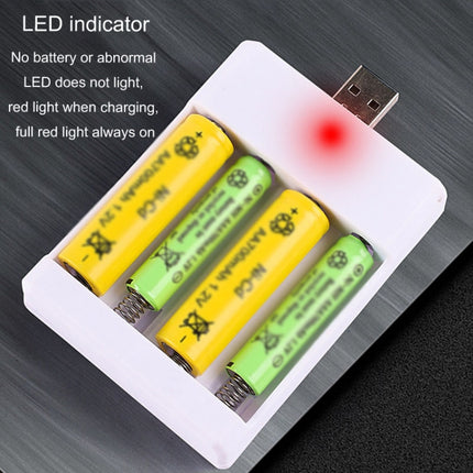 Fast USB 4 Slot Battery Charger AA/AAA Rechargeable Battery Universal Four Slot Charging Box, With Cable