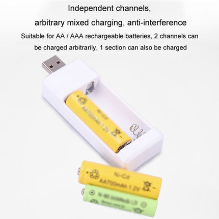 Directly Inserted 2 Slots USB AA / AAA Rechargeable Battery Charger, USB 2 Slots
