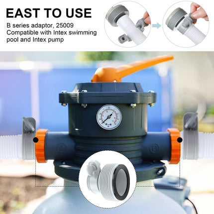 For Intex Pool Pump Fittings 10722 / 25009 Type B Hose Adapter, 1 B Type Adapter