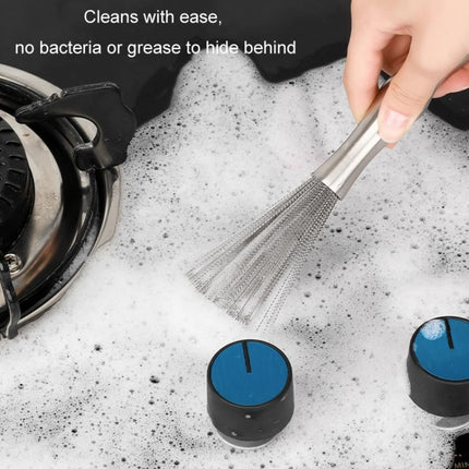 304 Thickened Lengthened Steel Wire Pot Brush Stainless Steel Cleaning Brush For Kitchen, 25.5cm