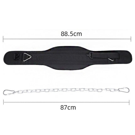 Pull Up Weighted Belt Lumbar Strength Training Double Bar Arm Extension Weighted Belt, Paste+70cm Iron Chain+2 Hooks, Metal Buckle, Double Layer Paste+70cm Iron Chain+2 Hooks
