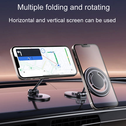 Magnetic Folding Car Phone Holder Rotatable Dashboard Stick-On Navigation Stand, D33