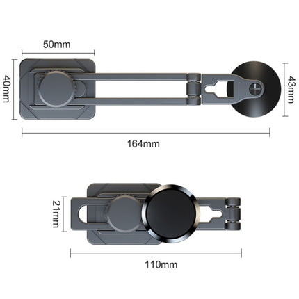 Foldable Suspension Car Phone Holder Magnetic Slide Type Metal Navigation Stand, D31