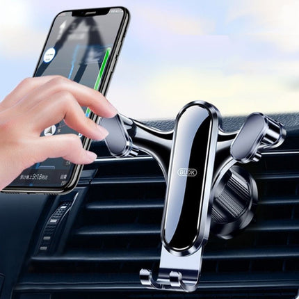 BUDK Triangle Gravity Sensor Car Phone Bracket Car Air Vent Navigation Holder, Buckle Model, Adhesive Model, Suction Cup Base Model, Bent Suction Cup Base Model, Hook Model