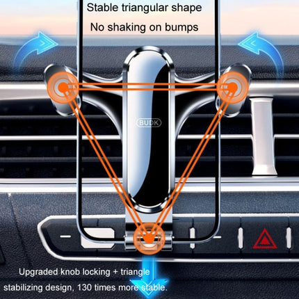 BUDK Triangle Gravity Sensor Car Phone Bracket Car Air Vent Navigation Holder, Buckle Model, Adhesive Model, Suction Cup Base Model, Bent Suction Cup Base Model, Hook Model