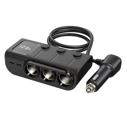 120W Digital Display Cigarette Lighter Car Fast Charging Charger