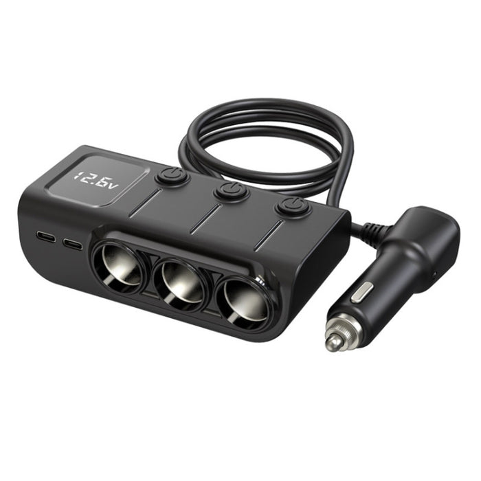 120W Digital Display Cigarette Lighter Car Fast Charging Charger