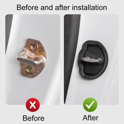 4pcs / Set For Tesla Model 3/Y Door Latch Cover Silent Shock Absorption Locking Clip