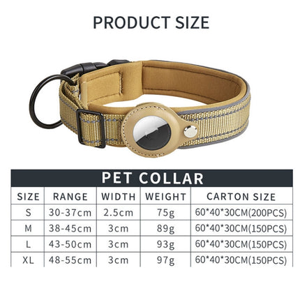 For AirTag 2nd Gen / AirTag 1st Gen Tracker Dog Collar Neoprene Lining Reflective Pet Collar, S, M, L, XL