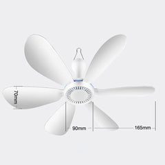 USB Home Dormitory Mute High Wind Power Mini Fan Six Blade Small Ceiling Fan, Single Fan, Fan+Remote Control Speed Control Cord