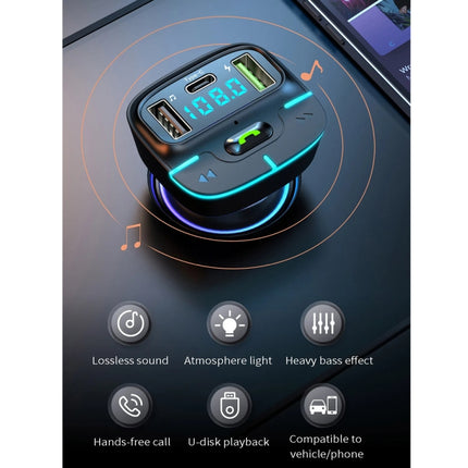 Car Bluetooth MP3 Player Ambient Light Charger, GZ03