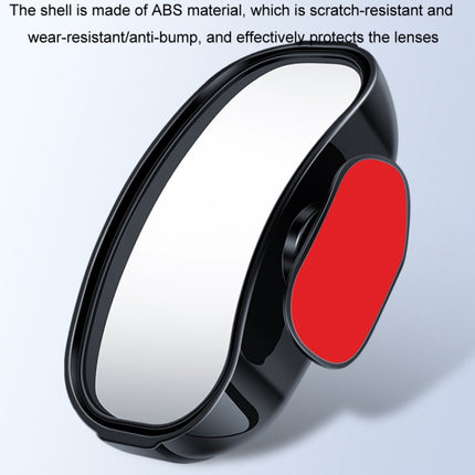 Car Rearview Mirror Assisted Reversing Blind Spot Wide-angle Mirror, Black, White, Silver, Red