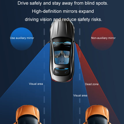 Car Rearview Mirror Assisted Reversing Blind Spot Wide-angle Mirror, Black, White, Silver, Red