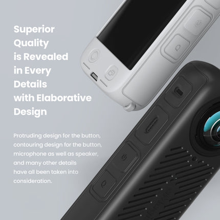 For Insta360 X4 AMagisn Silicone Protective Cover, Body Case + Lens Cover Black, Body Case + Lens Cover Gray, Body Case Black, Body Case Gray, Lens Cover Black, Lens Cover Gray