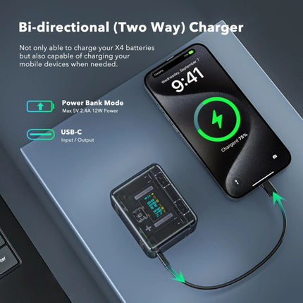 Für Insta360 X4 CYNOVA Zwei-Weg Lade Butler Screen Display Smart Lade Box