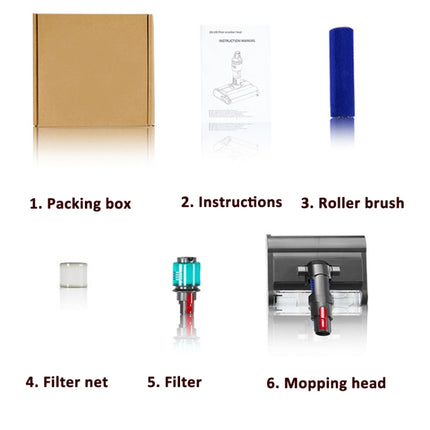 Cabezal de fregado en seco y húmedo para aspiradora Dyson V7 V8 V10 V11 V15