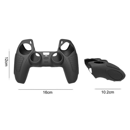 For PS5 Gamepad Silicone Protective Case Anti-Skid Soft Silicone Cover, White, Blue, Black, White+2 Hats, Blue+2 Hats, Black+2 Hats, White+8 Hats, Blue+8 Hats, Black+8 Hats