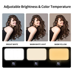 Selfie Fill Light Rechargeable 3 Color Temperature Clip On For Phone, Laptop, Tablet Meeting, 24 LEDs