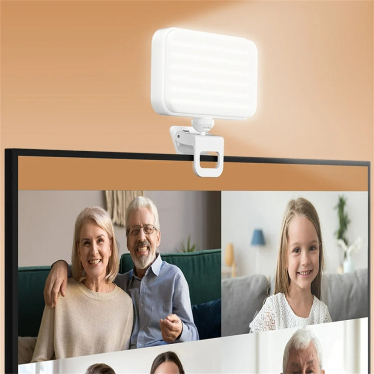 66 LEDs Selfie Fill Light Rechargeable 3 Modes Clip-on Pocket Light For Phone, Laptop, Tablet Meeting, 66 LEDs  White, 66 LEDs  Black