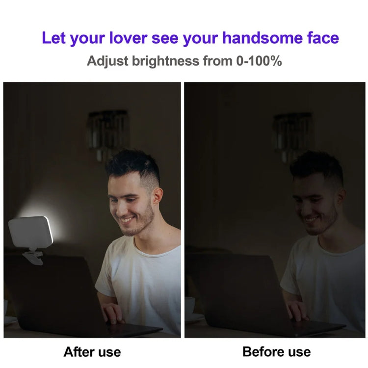 66 LEDs Selfie Fill Light Rechargeable 3 Modes Clip-on Pocket Light For Phone, Laptop, Tablet Meeting, 66 LEDs  White, 66 LEDs  Black