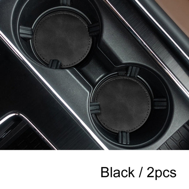 2pcs/ Set Car Suede Anti-Slip Water Coaster Car Interior Decoration